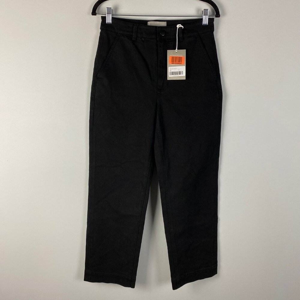 Everlane The Straight Leg Crop Pant in Black Size 6 High Rise